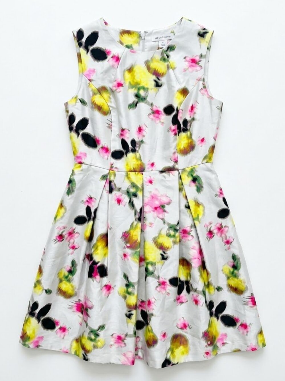 Vintage Style Liz Claiborne Floral Pleated Dress Size 6 Coquette Garden Party